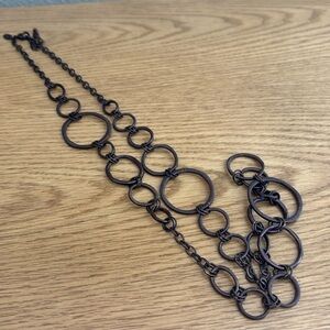 Lia Sophia Copper tone long loop necklace